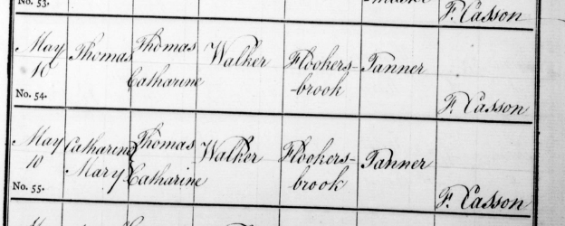 Baptism of Thomas and Catherine May Walker